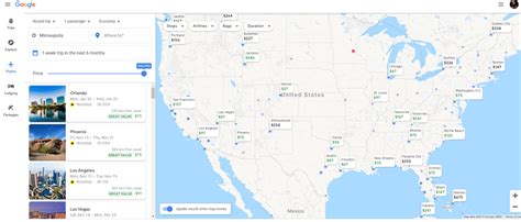 google flights explore.